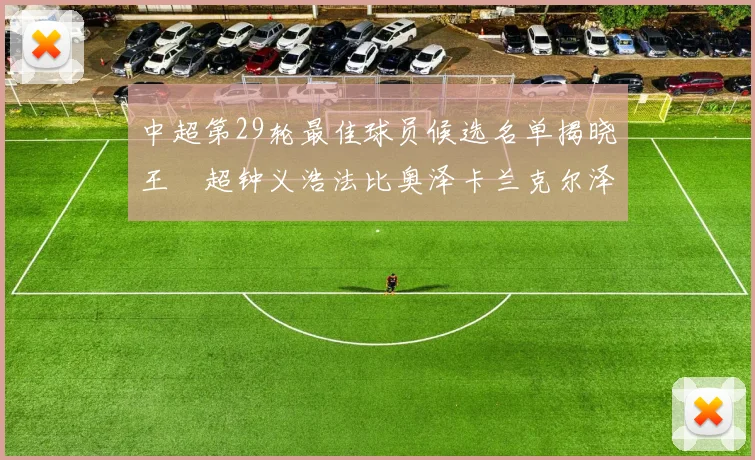 中超第29轮最佳球员候选名单揭晓王燊超钟义浩法比奥泽卡兰克尔泽齐聚争夺荣耀
